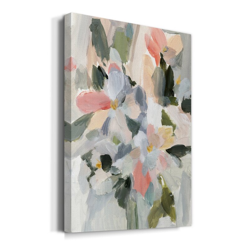 Delicate Floral Oil Painting with Soft Pastel Hues for Elegant Decor