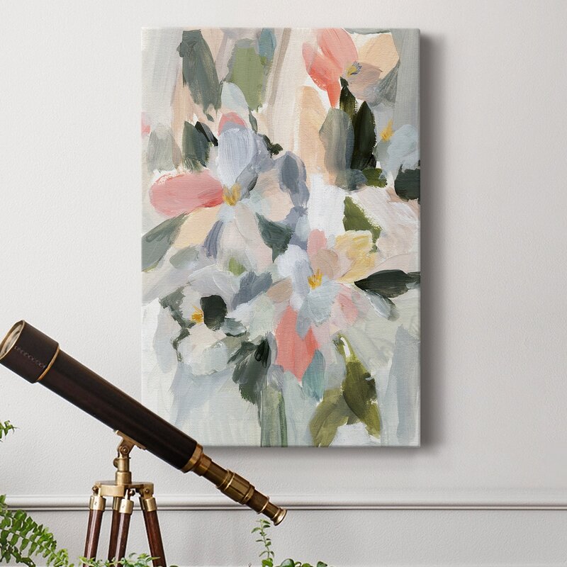 Delicate Floral Oil Painting with Soft Pastel Hues for Elegant Decor