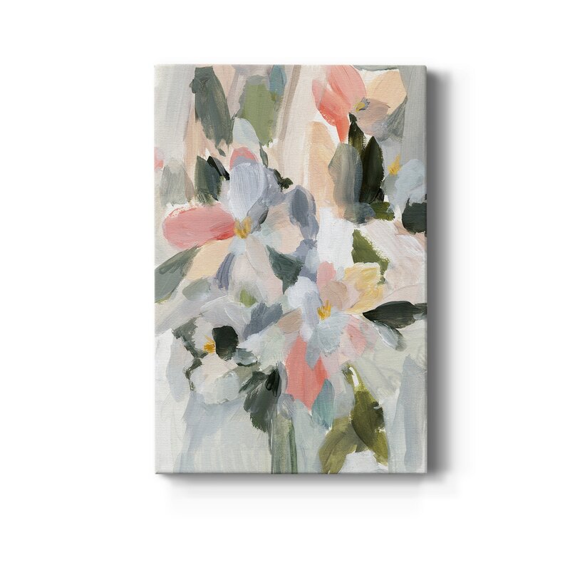 Delicate Floral Oil Painting with Soft Pastel Hues for Elegant Decor