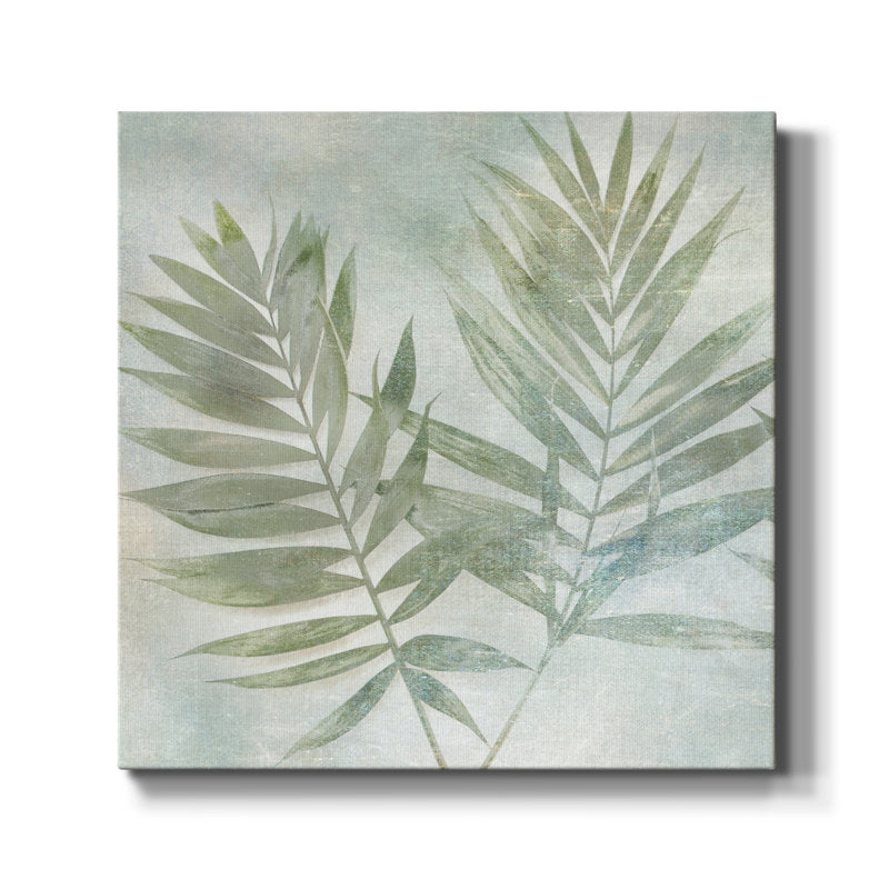 Serene Green Leaves Abstract Oil Painting for Modern Home Decor