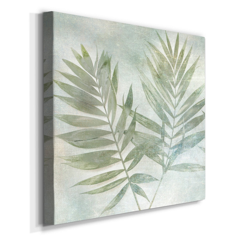 Serene Green Leaves Abstract Oil Painting for Modern Home Decor