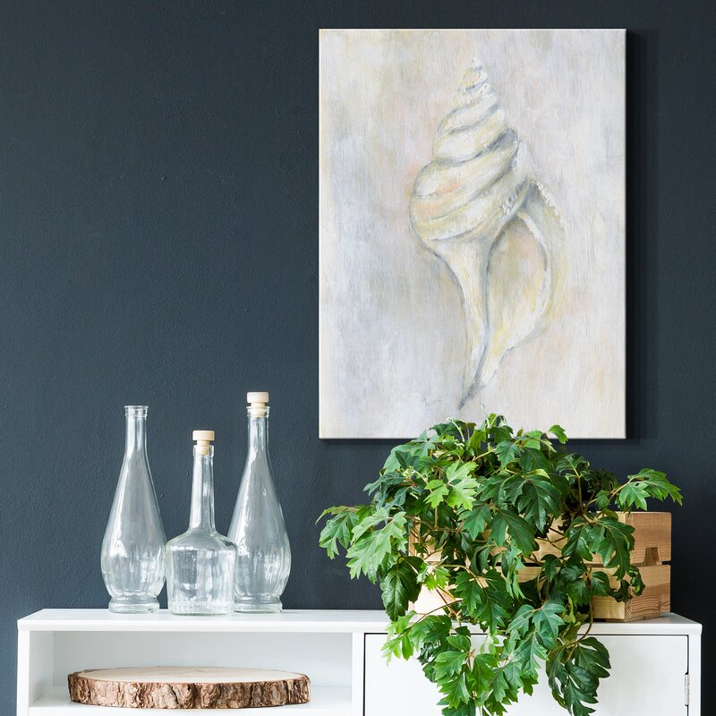 Serene Coastal Shell Oil Painting