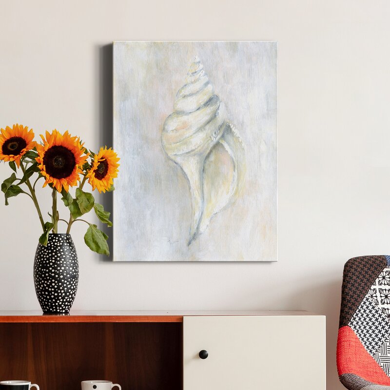 Serene Coastal Shell Oil Painting