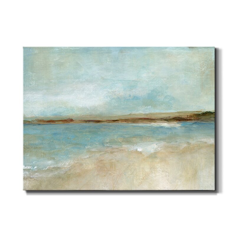 Tranquil Beach Horizon Landscape Oil Painting