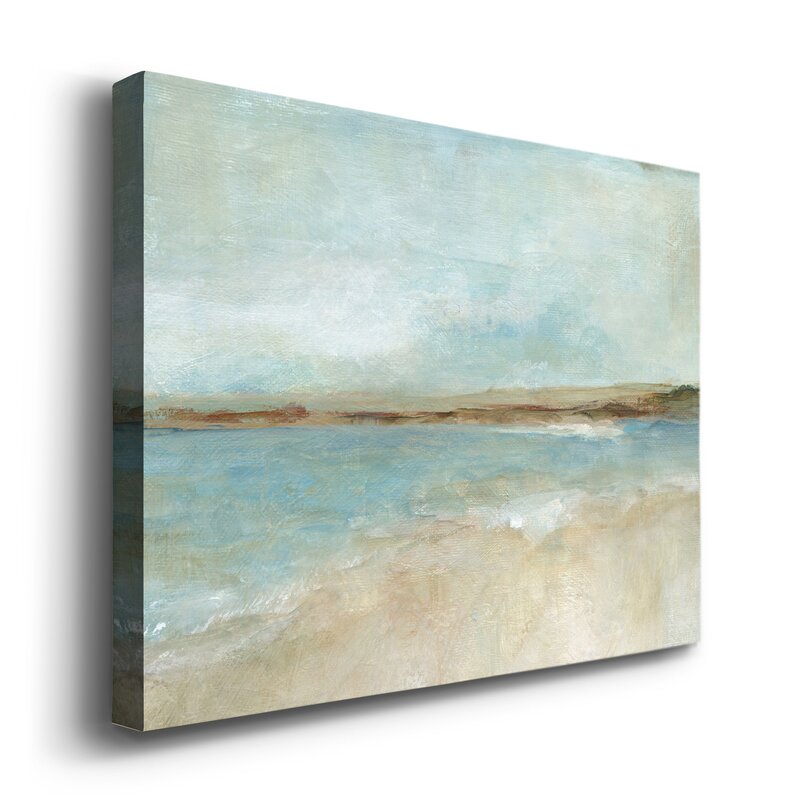 Tranquil Beach Horizon Landscape Oil Painting