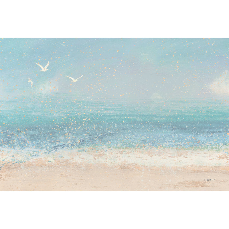 Tranquil Splatter Beach Oil Painting