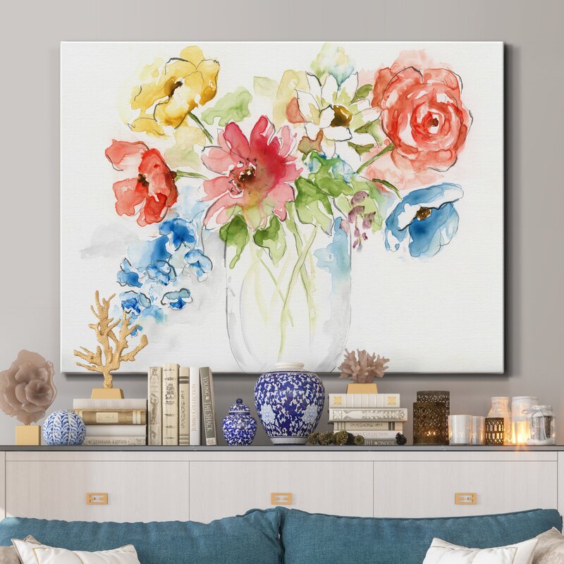 Vibrant Floral Delight: A Bright Spring Oil Painting for Your Home