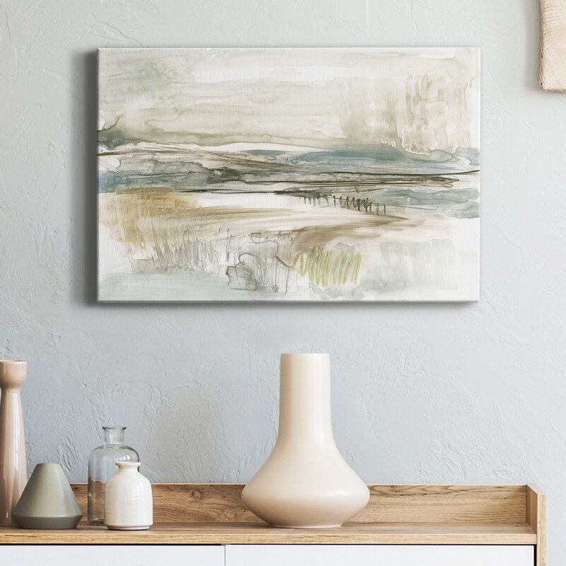 Tranquil Abstract Landscape Oil Painting for Modern Home Decor