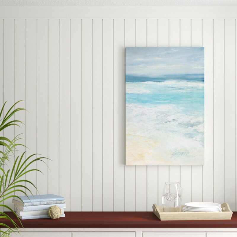 Oil Painting of Tranquil Stormy Sea Waves