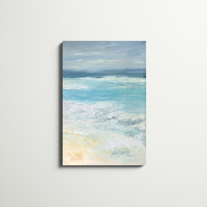 Oil Painting of Tranquil Stormy Sea Waves