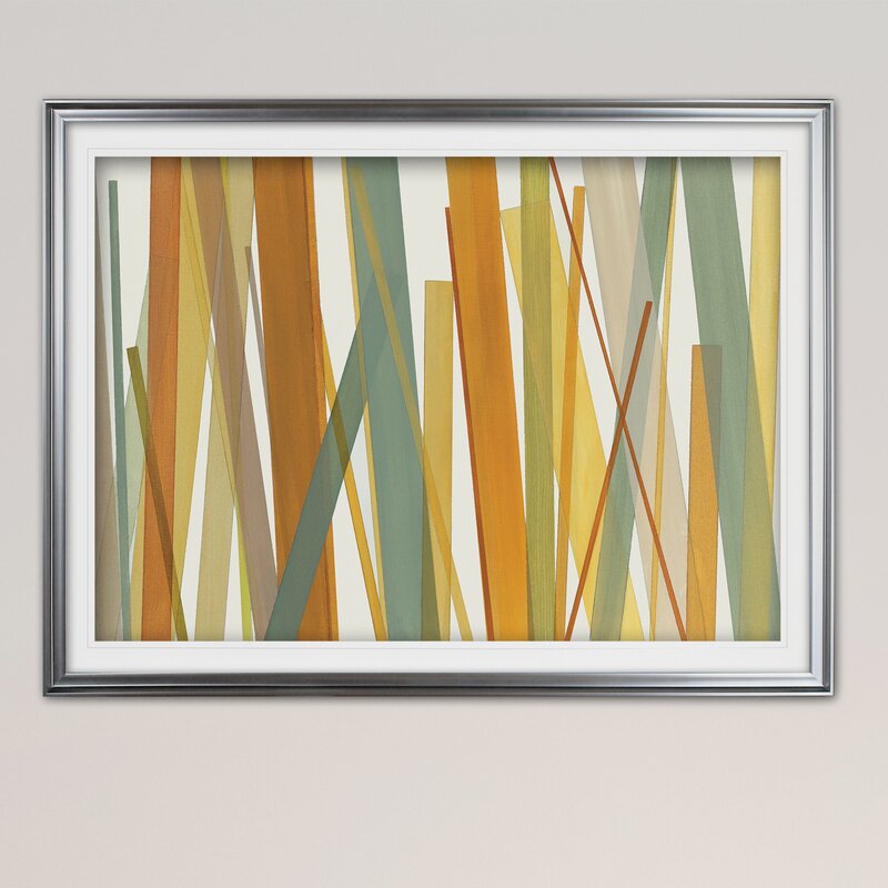 Vibrant Summer Oil Painting of Golden Fields and Green Stalks in Abstract Design