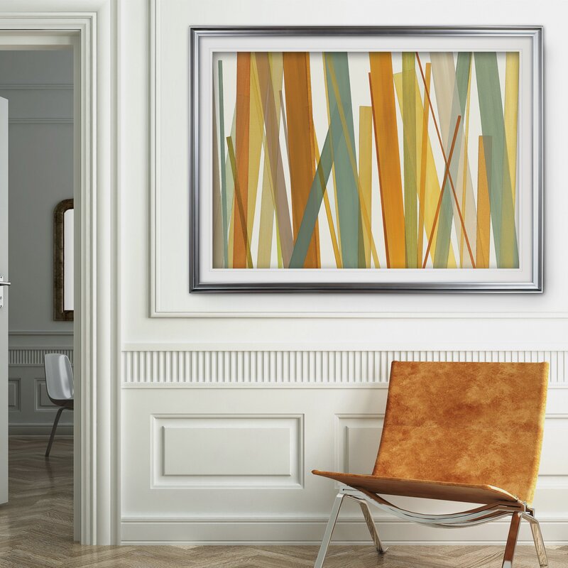 Vibrant Summer Oil Painting of Golden Fields and Green Stalks in Abstract Design