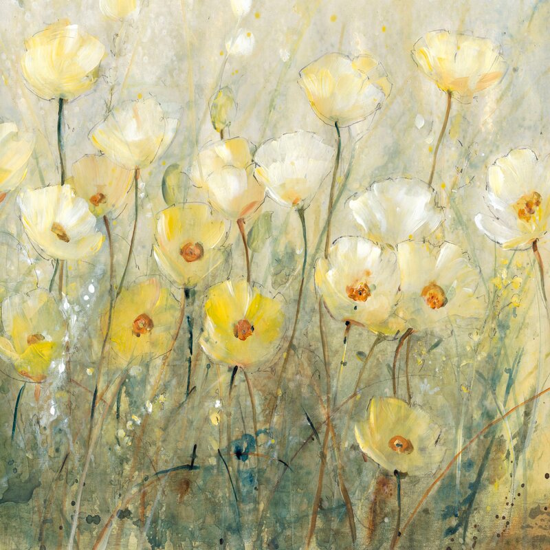 Radiant Yellow Flowers in Bloom - Summer Floral Oil Painting