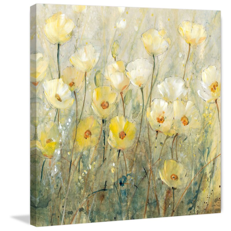 Radiant Yellow Flowers in Bloom - Summer Floral Oil Painting