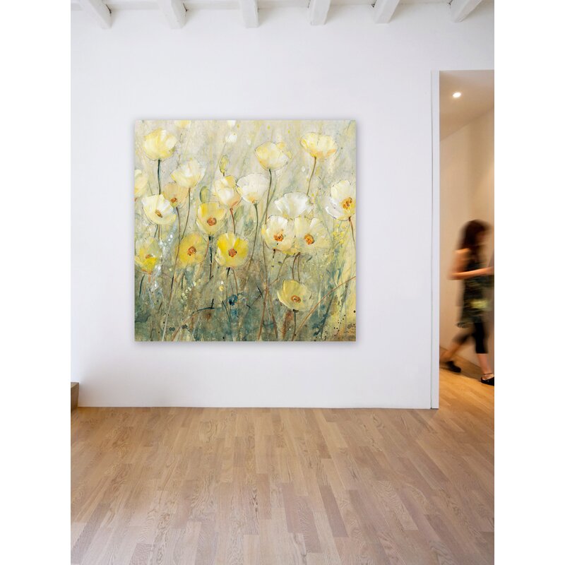 Radiant Yellow Flowers in Bloom - Summer Floral Oil Painting
