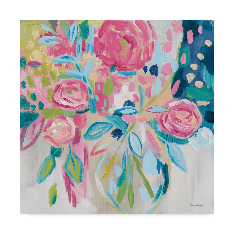 Elegant Summer Pink Floral Oil Painting
