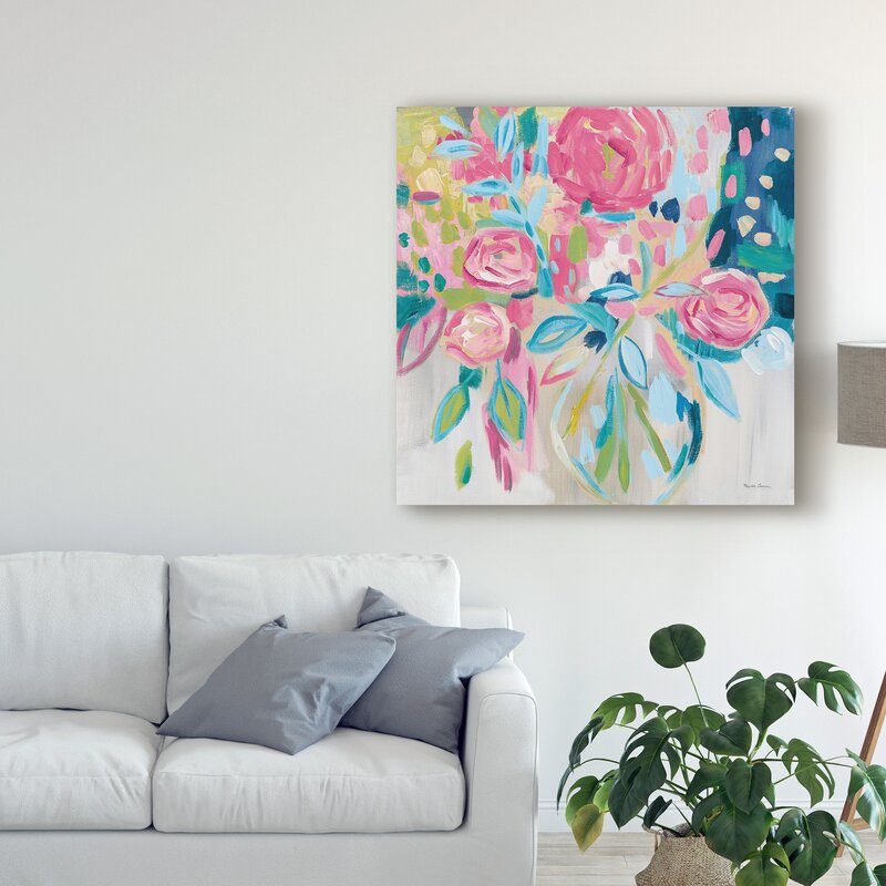 Elegant Summer Pink Floral Oil Painting