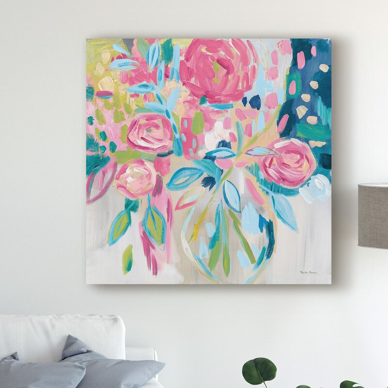 Elegant Summer Pink Floral Oil Painting