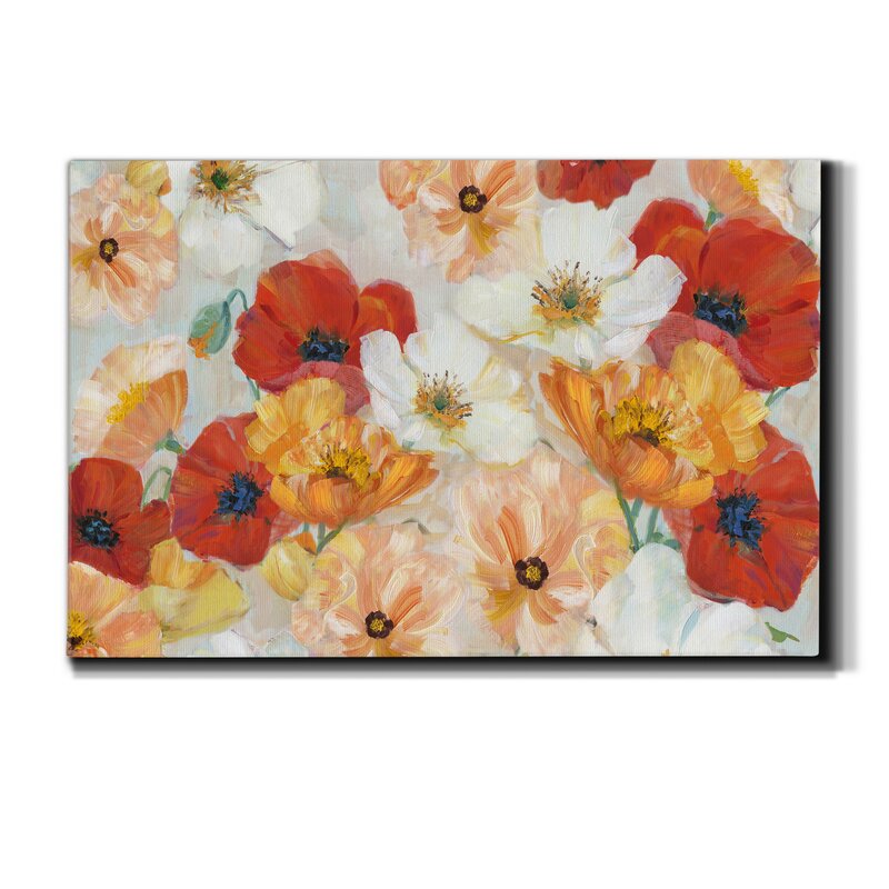 Vibrant Summer Floral Landscape Oil Painting with Bold Colors
