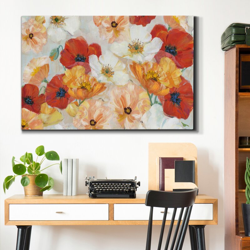 Vibrant Summer Floral Landscape Oil Painting with Bold Colors