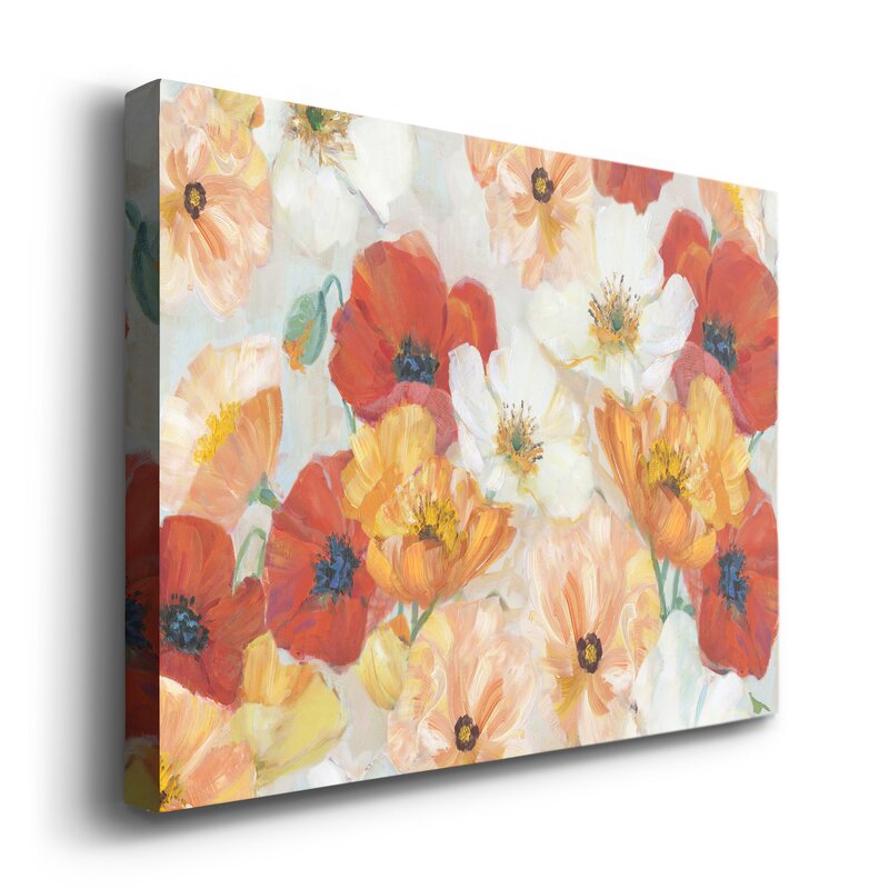 Vibrant Summer Floral Landscape Oil Painting with Bold Colors