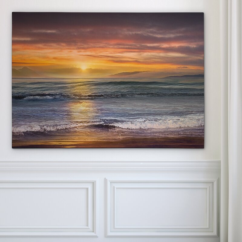 Tranquil Sundown at Descanso Beach – Serene Oil Painting for Coastal Decor