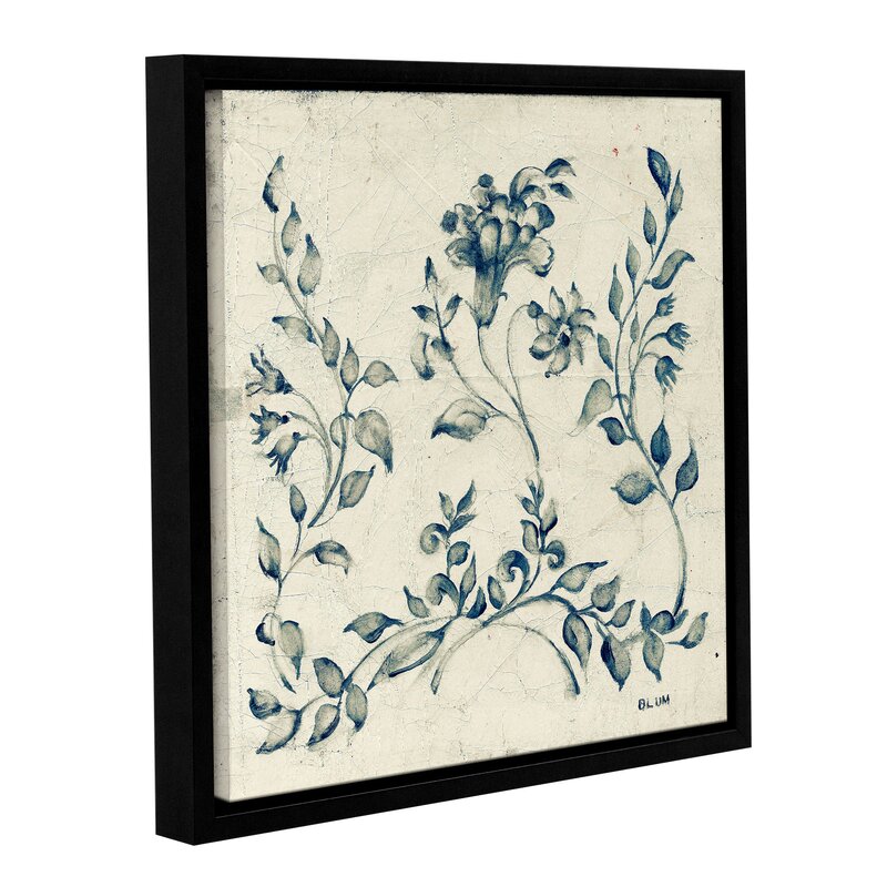 Elegant Floral Blue and White Oil Painting for Classic Home Décor