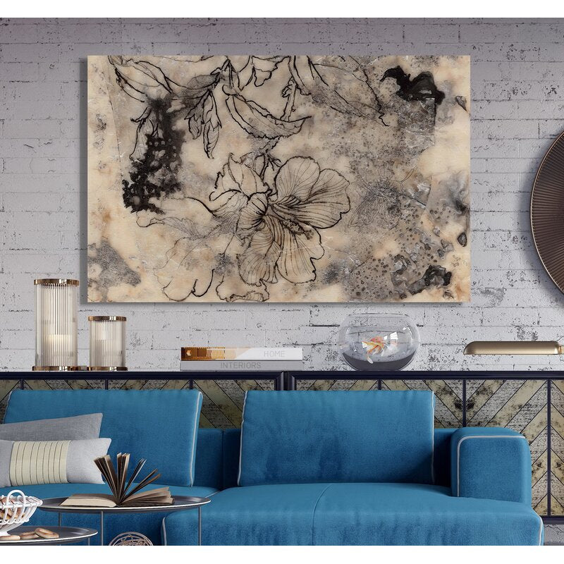 Floral Tattoo Art: Elegant Oil Painting for Modern Home Decor
