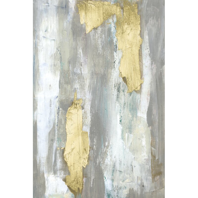 Elegant Textured Neutral and Gold Abstract Oil Painting for Modern Decor