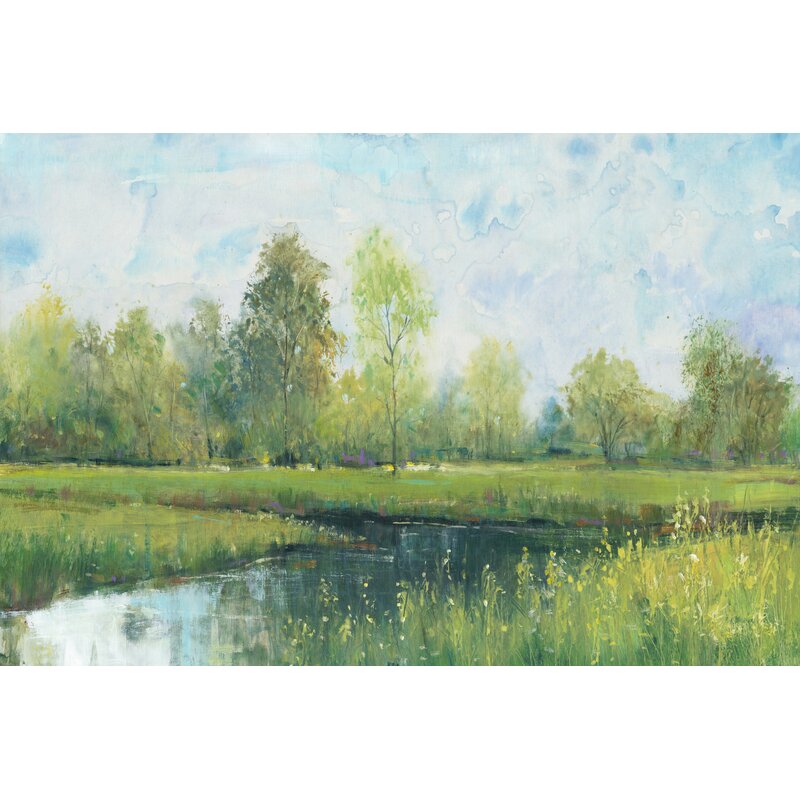 Serene Park Landscape Oil Painting