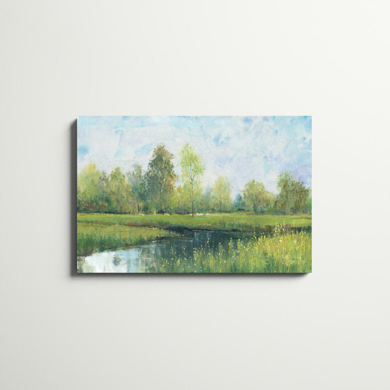 Serene Park Landscape Oil Painting