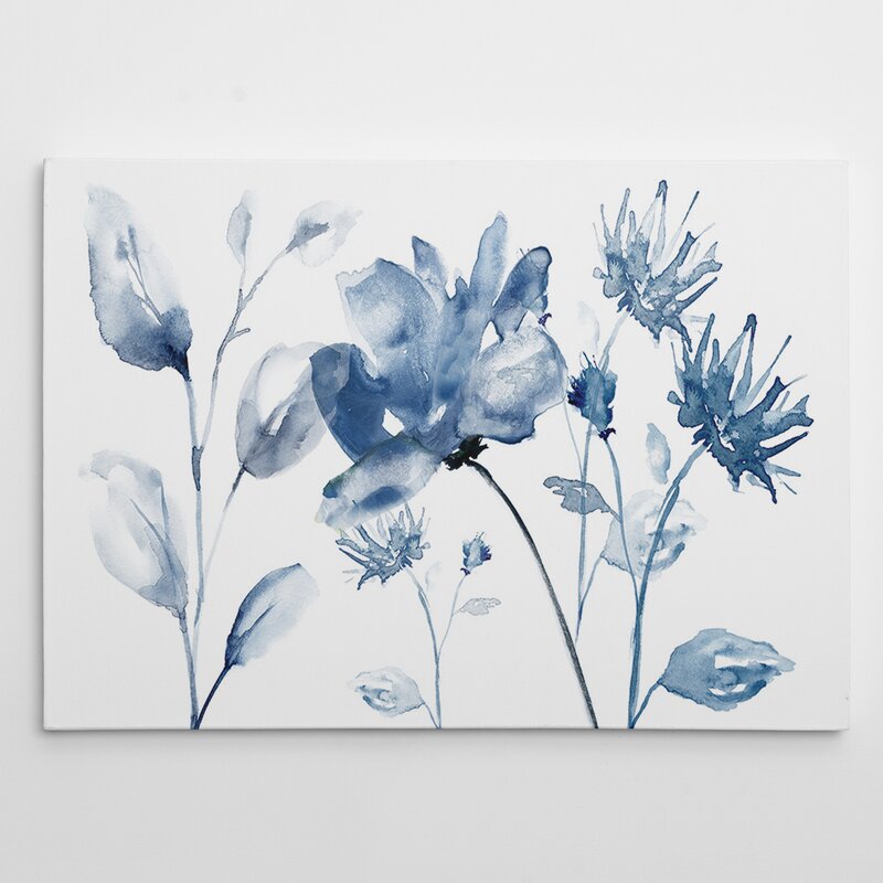 Serene Blue Floral Elegance - Stunning Oil Painting for Tranquil Home Décor