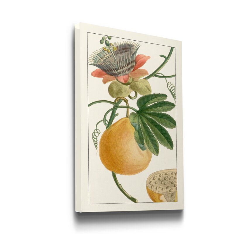 Exotic Botanical Oil Painting with Vibrant Floral and Fruit Elements