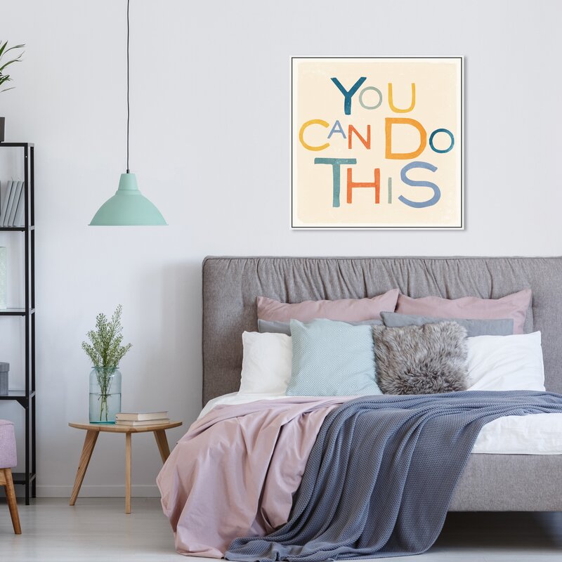 You Can Do This - Inspirational Modern Oil Painting for Positive Home Decor