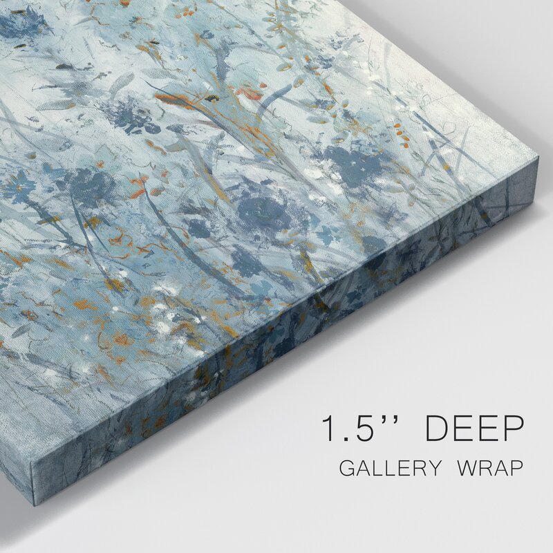 Blue Spring Floral Abstract Oil Painting for Modern Home Decor