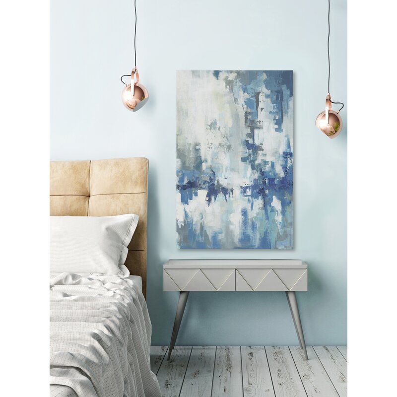 Serene Abstract Blue Oil Painting for Modern Home Decor