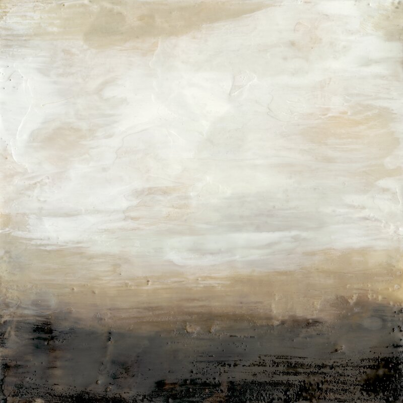Abstract Umber Landscape Oil Painting for Modern Home Decor