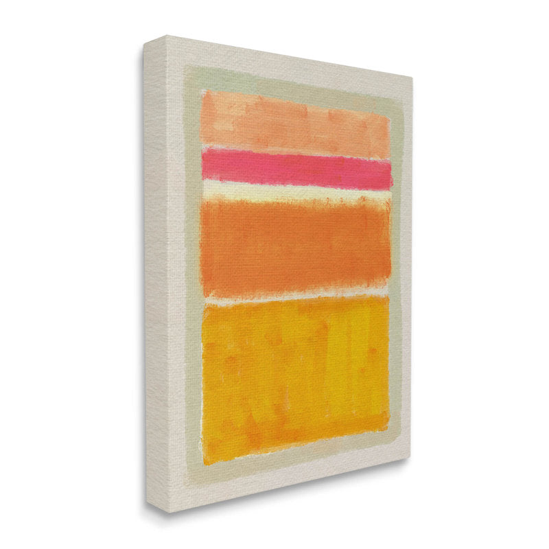 Vibrant Orange Stripes Abstract Oil Painting for Modern Home Decor