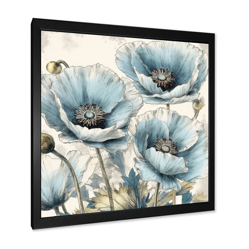 Stunning Blue Peony Floral Oil Painting for Elegant Home Decor