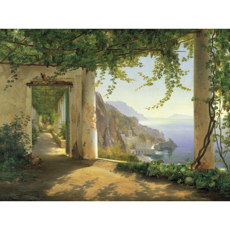 Charming Amalfi Coast View Oil Painting