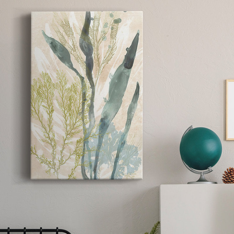 Serene Coastal Flora Oil Painting for Tranquil Home Decor