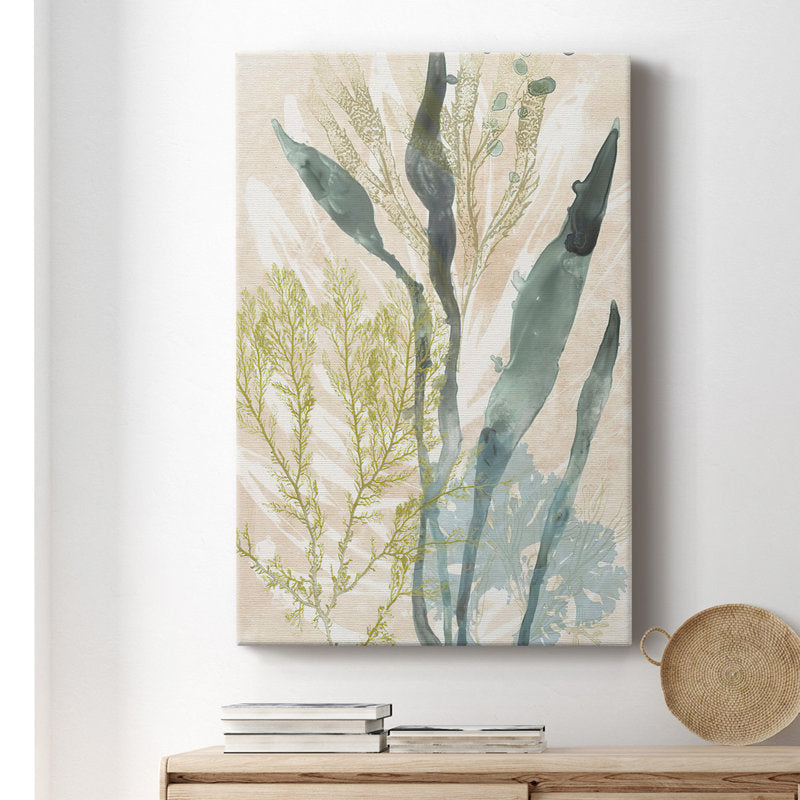 Serene Coastal Flora Oil Painting for Tranquil Home Decor