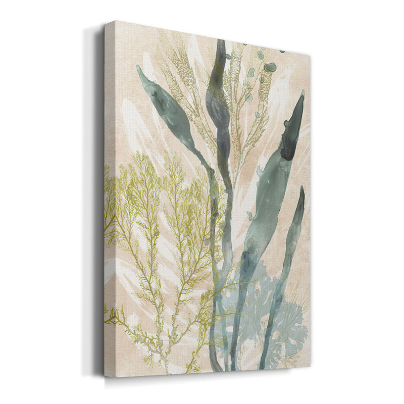 Serene Coastal Flora Oil Painting for Tranquil Home Decor