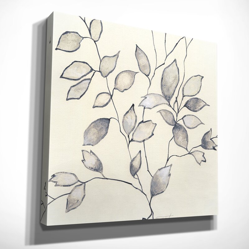 Elegant Monochrome Leaves Oil Painting for Modern Home Decor