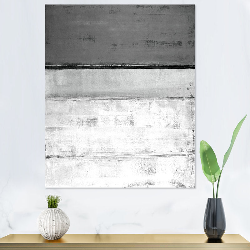 Contemporary White and Gray Abstract Oil Painting for Modern Home Decor