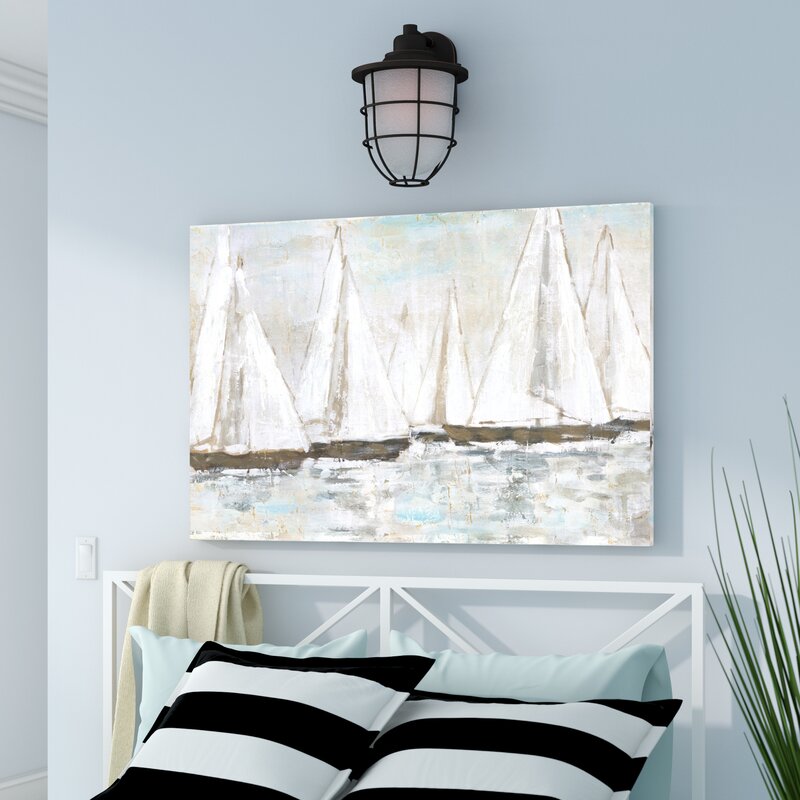 Serene White Sailboats on Tranquil Waters Oil Painting for Home Decor