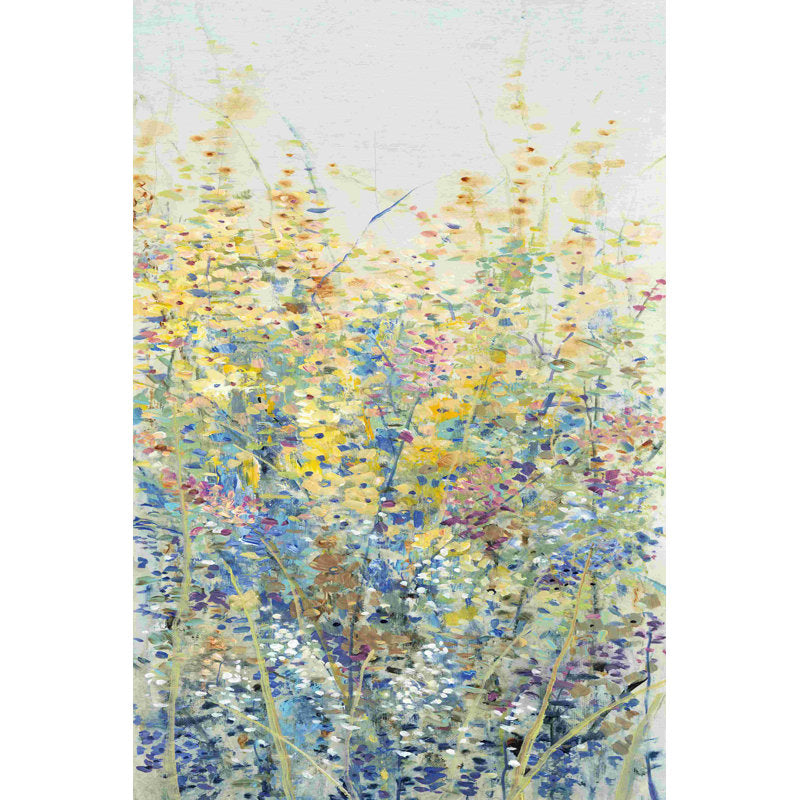 Vibrant Wildflower Landscape Oil Painting