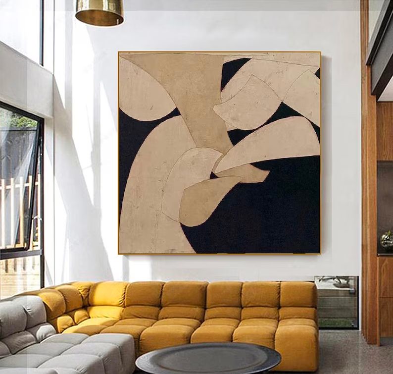 Contemporary Minimalist Abstract Oil Painting for Modern Home Decor