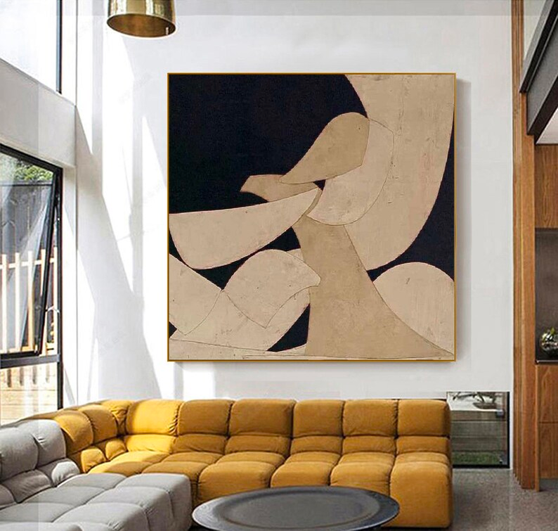 Contemporary Minimalist Abstract Oil Painting for Modern Home Décor