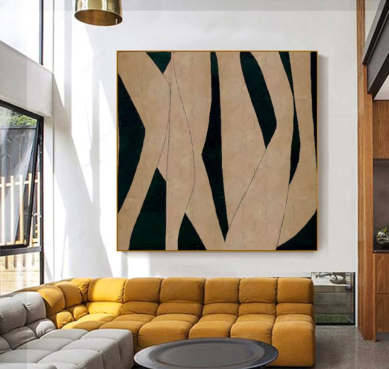 Modern Minimalist Abstract Oil Painting for Contemporary Home Decor